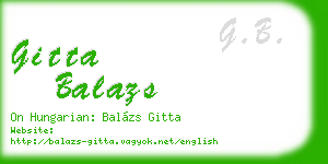gitta balazs business card